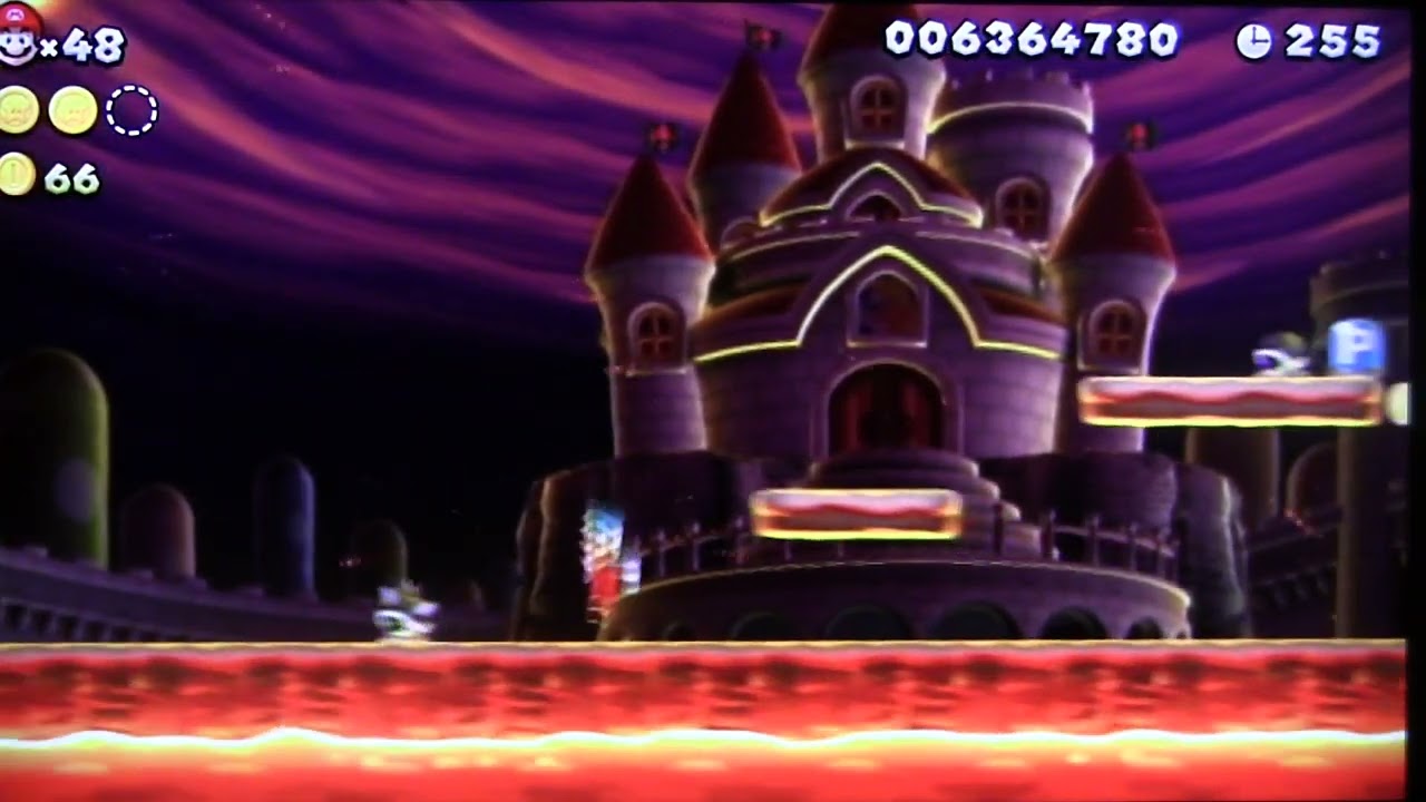 ⭐8-1 Super Mario Bros. U Star Coins Guide｜Volcano Chaos & Lava Shake Madness｜Peach Castle Run