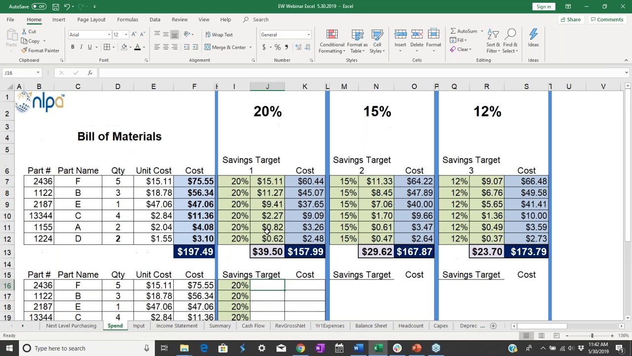 NLPA Webinar: Microsoft Excel for Purchasing Professionals