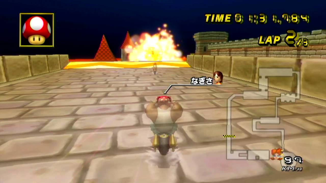 [MKWii] N64 Bowser's Castle Comparison - rusoX vs Nagisa (Multi Ghost)