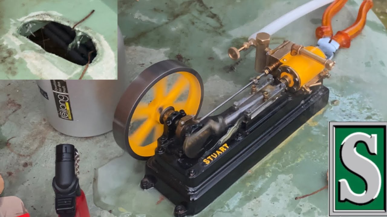 The first steaming of the Stuart 500 Boiler and Stuart S50 Steam Engine + Setting Table on Fire 🔥😱