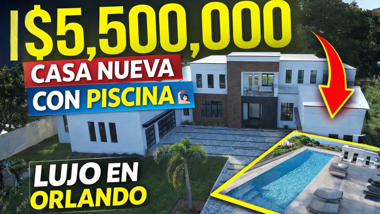 Así Luce una Casa Moderna Nueva con Piscina de $5.5 Millones 💎 | Windermere, Orlando FL 🏡