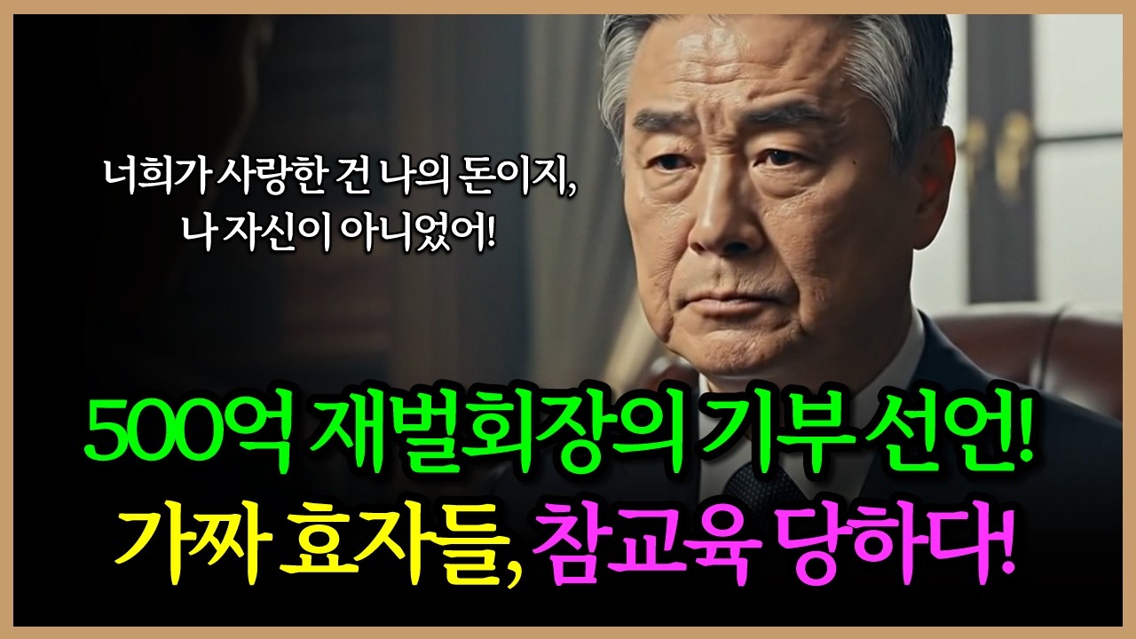 500억 재벌회장의 기부선언! 가짜 효자들, 참교육 당하다! | 시니어드라마 | 감동사연 | 노후사연 | 사연라디오 | 오디오북