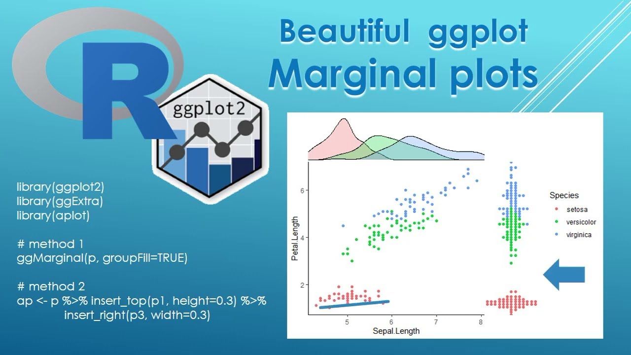 How to plot Informative beautiful plots in R: Marginal plots using ggExtra and aplot packages