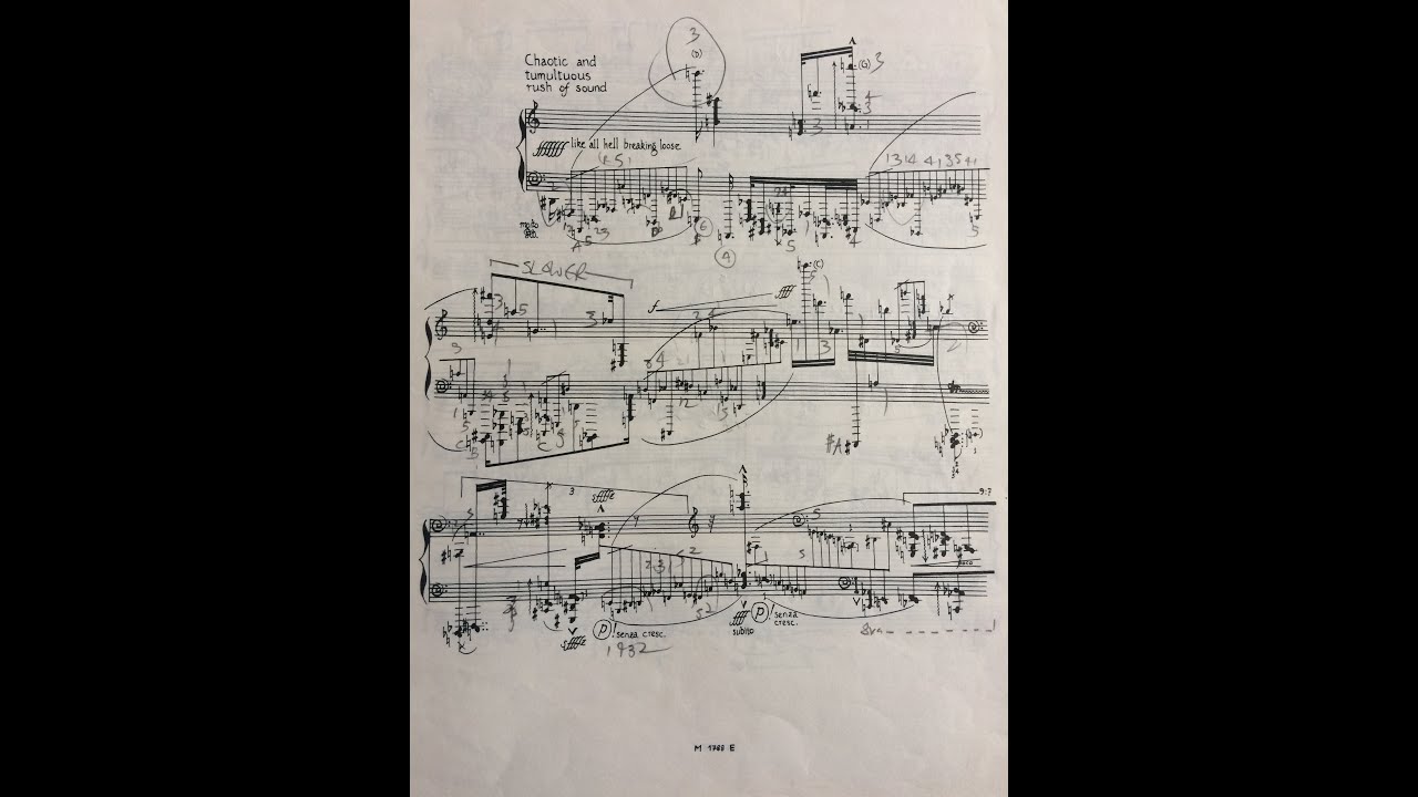 Ives by Michael Finnissy with score. James Clapperton (piano). #avantgarde #complexity