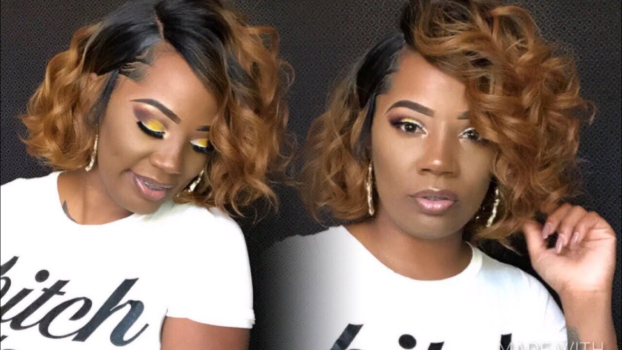 What y’all think ? Short curly wavy messy bob style unit / the stylist Ravish curl / samsbeauty.com