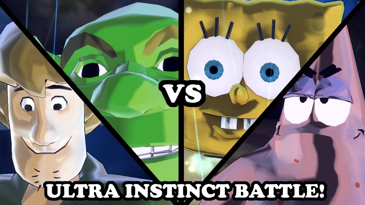 ULTRA INSTINCT! Shrek & Shaggy VS Spongebob & Patrick - Dragon Ball Xenoverse 2 Mods