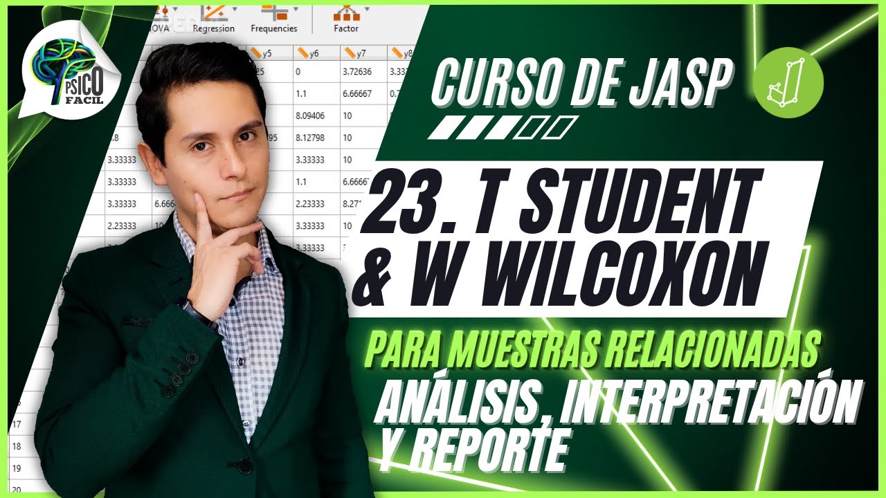 Prueba T STUDENT para muestras relacionadas y Wilcoxon en JASP | Análisis, interpretación y reporte.