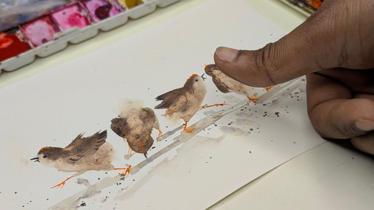 Easy Watercolor Chicks Tutorial: A Fun Thumbprint Art Hack!