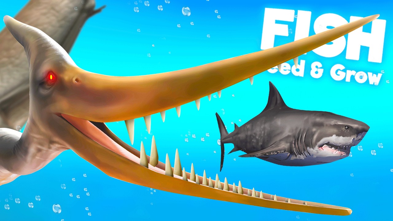 Upgrading *NEW* Pteranodon in Feed & Grow Fish!