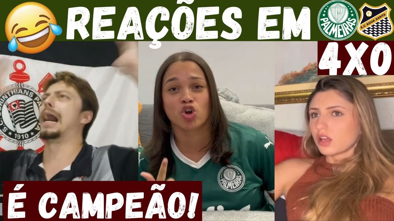 🤣 REACT - OLHA A REAÇÃO DOS DIVERSOS TORCEDORES NO TITULO DO PALMEIRAS 4 X 0 ÁGUA SANTA!