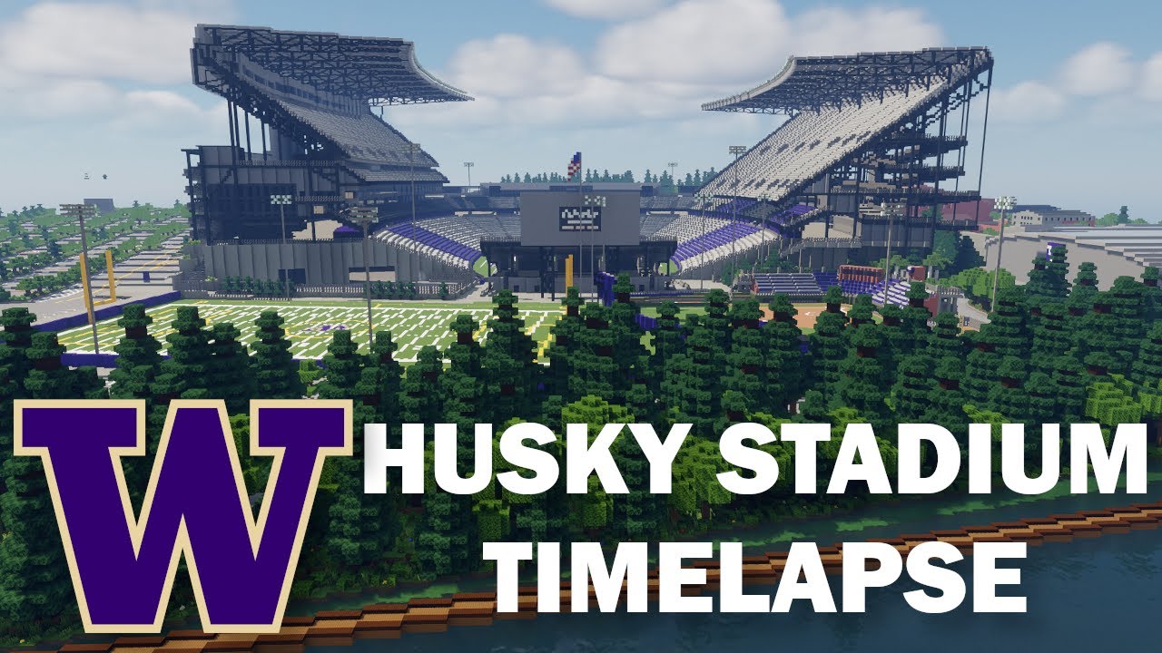 Minecraft TIMELAPSE- Husky Stadium (University of Washington Huskies) + DOWNLOAD