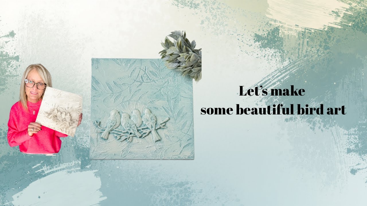 How to make beautiful bird art using embossing medium, a textured roller, and resin and a mould.