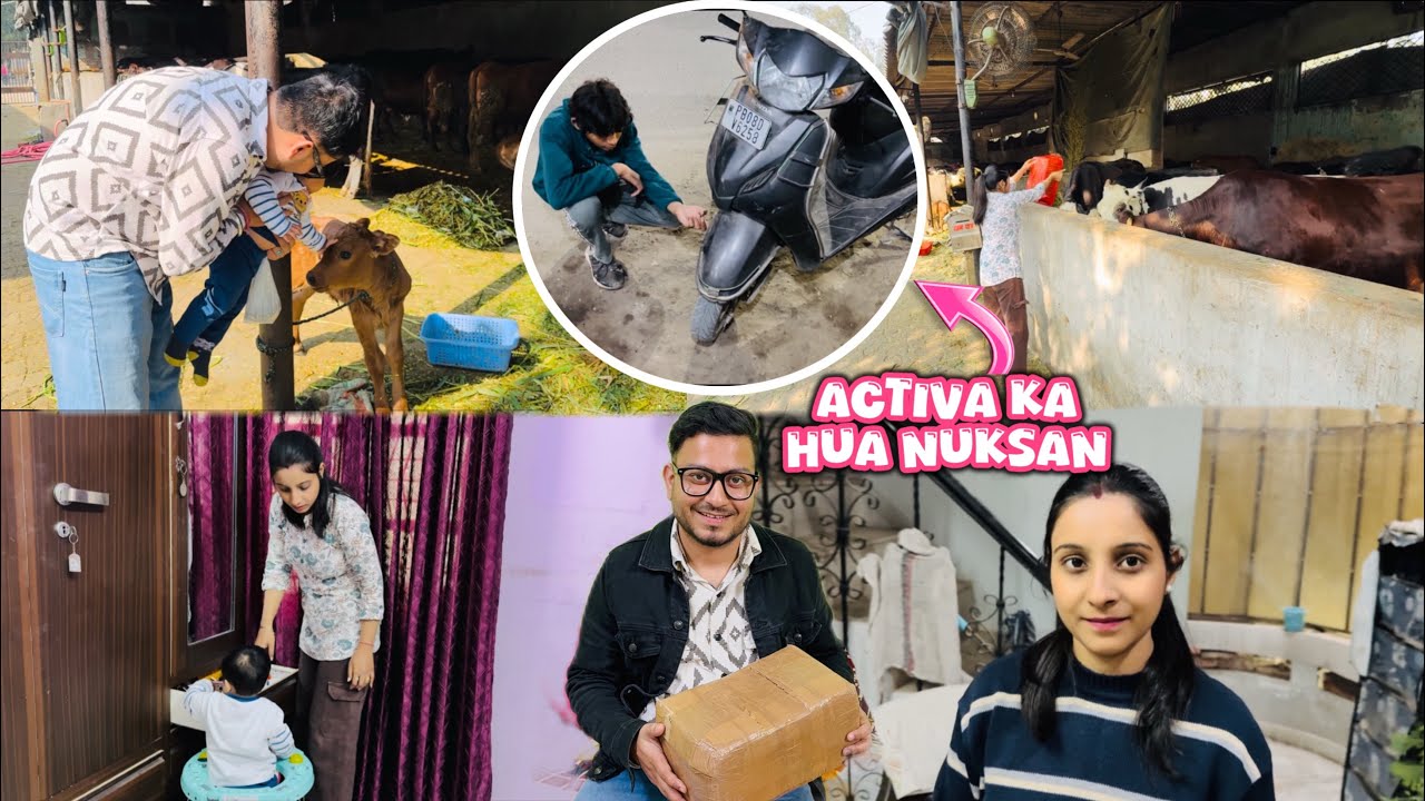 Day-164 Hum gye aaj gaushaala || Humari activa ka hua Nuksan || Accident😨