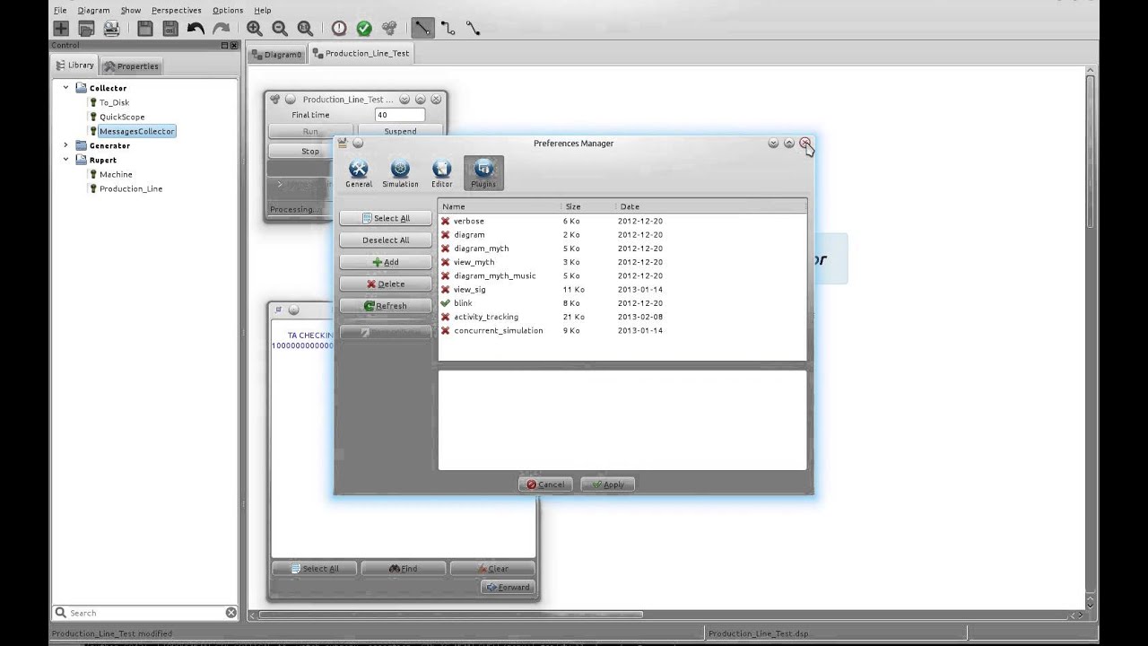 Simple production line modeling and simulation with DEVSimPy