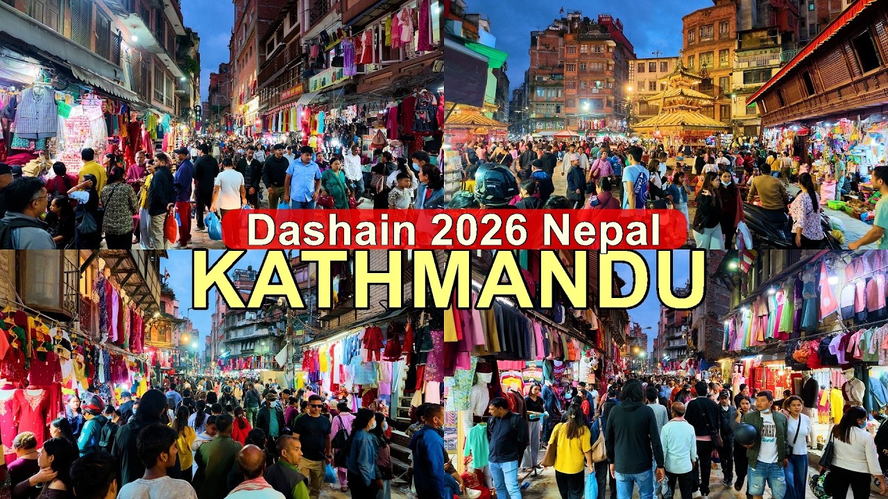 🇳🇵DASHAIN Shopping Crowd Scenes Inside Kathmandu's Oldest Market - 4K Dashain Bazar, Nepal 2026