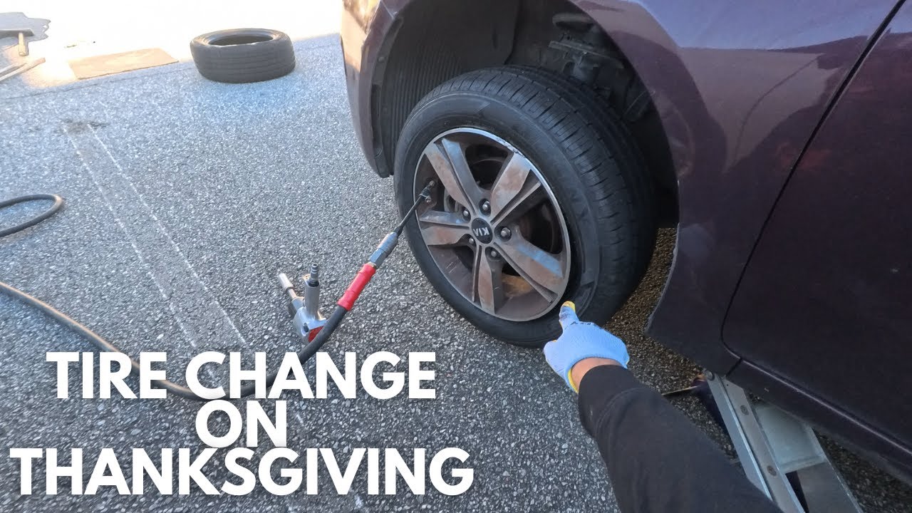 Changing A Tire On Thanksgiving Day!