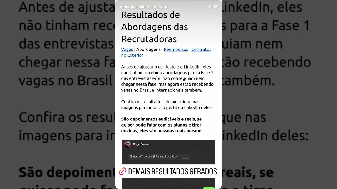 Resultados reais e audit&aacute;veis #devnagringa #robsoncassiano #shorts