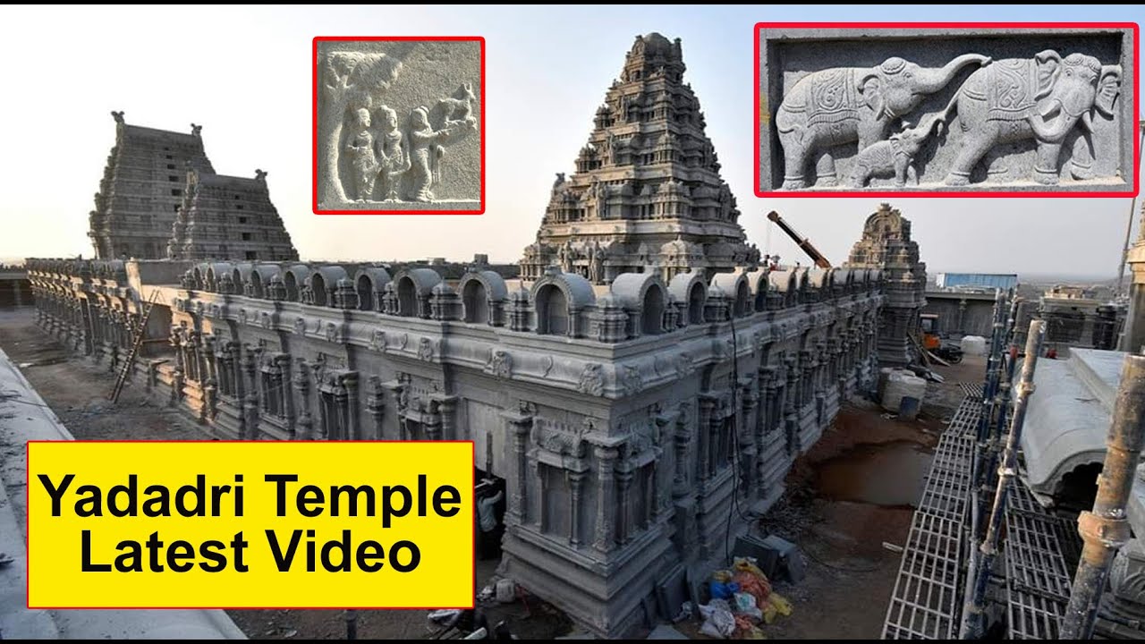 Yadadri Temple renovation works latest video || Yadadri Temple Yadagirigutta Telangana