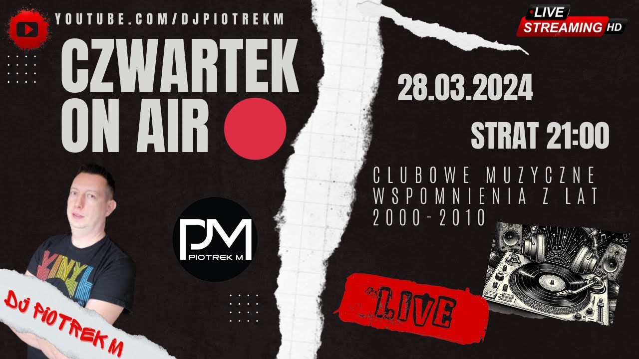 CZWARTEK ON AIR |WINYLOWE KLASYKI||DJ PIOTREK M | VINYLMIX | LIVESTREAM | RETRO | CLUB HITS| part 2