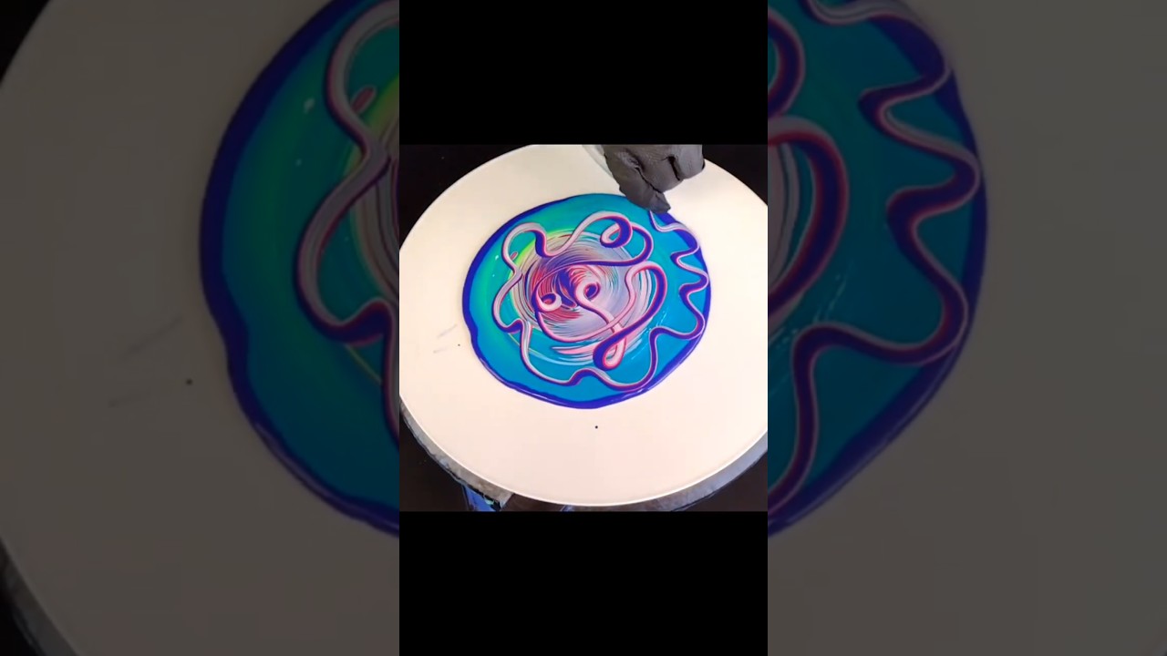 #73 Tree Ring Turned Ribbon Pour ~ Acrylic Pour ~ Fluid Art