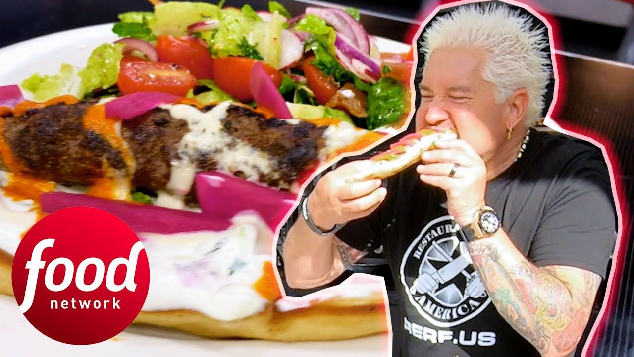 Guy Fieri Cooks And Eats A Legit Kofta Kebab With Fattoush Salad | Diners, Drive-Ins & Dives