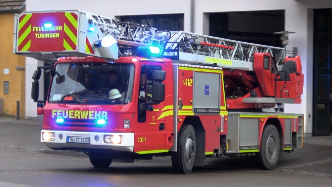[F3 Brandmeldealarm] - KdoW + HLF + DLK FF Tübingen Abt. Stadtmitte