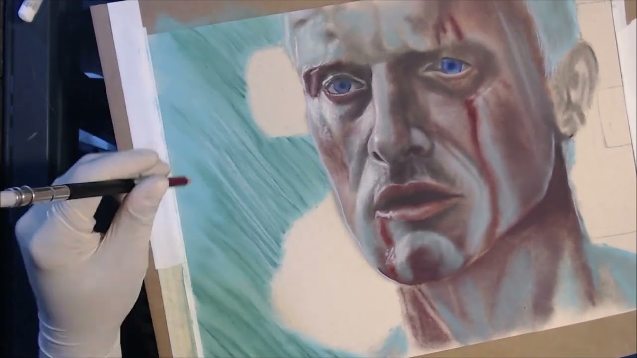 Blade Runner Tears in the Rain pastel and pastel pencil