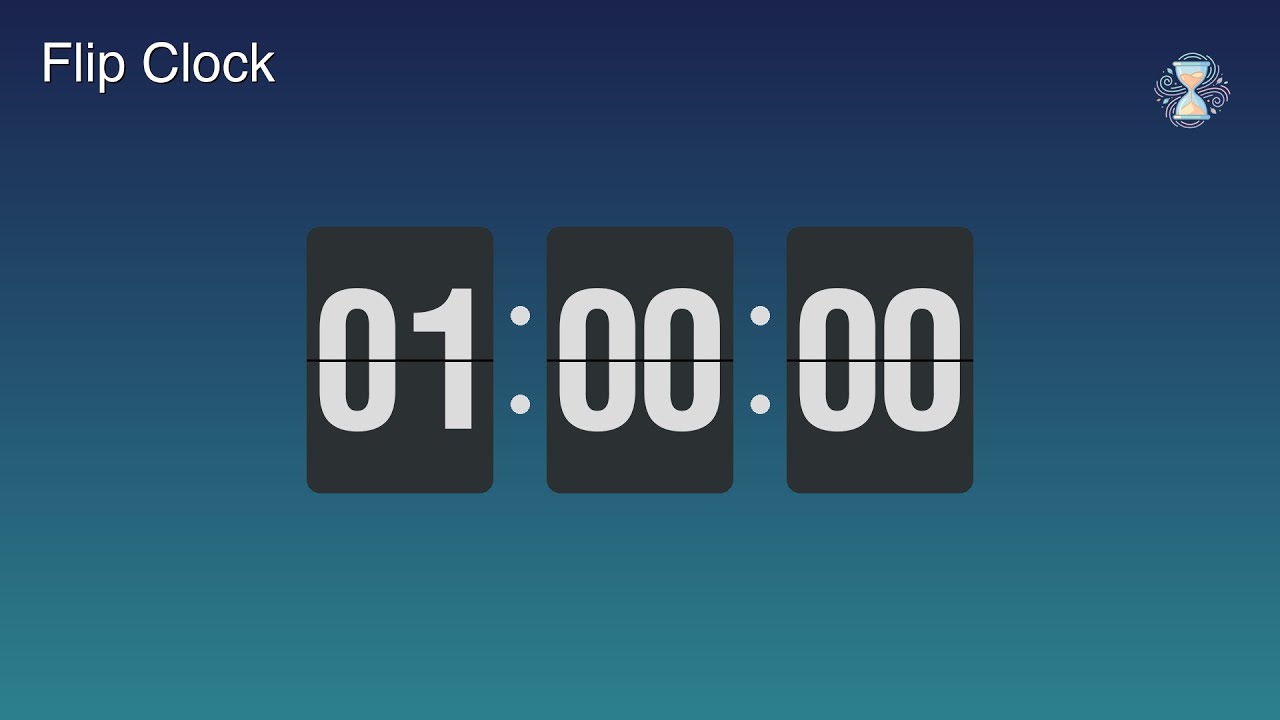 1 Hour Timer ⏱️ Ocean Twilight Flip Clock | Focused work Timer - ChronoFlow