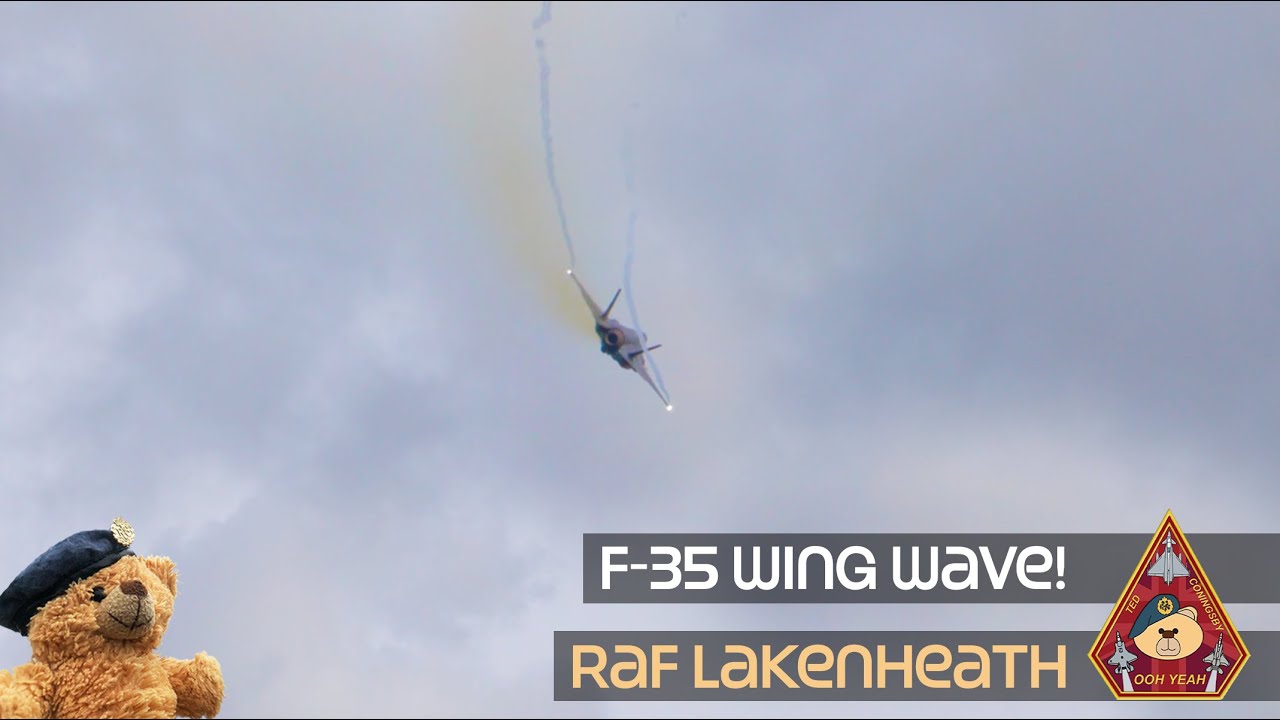 COOL F-35 LIGHTNING WING WAVE! US AIR FORCE RAF LAKENHEATH 48TH FIGHTER WING