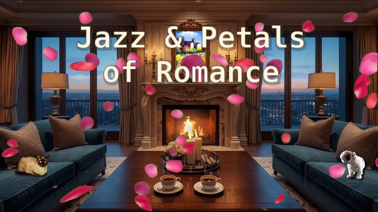 Urban Oasis: Jazz, Playful Pets & Petals of Romance in Cat Café Lounge 🐾🌹🎷
