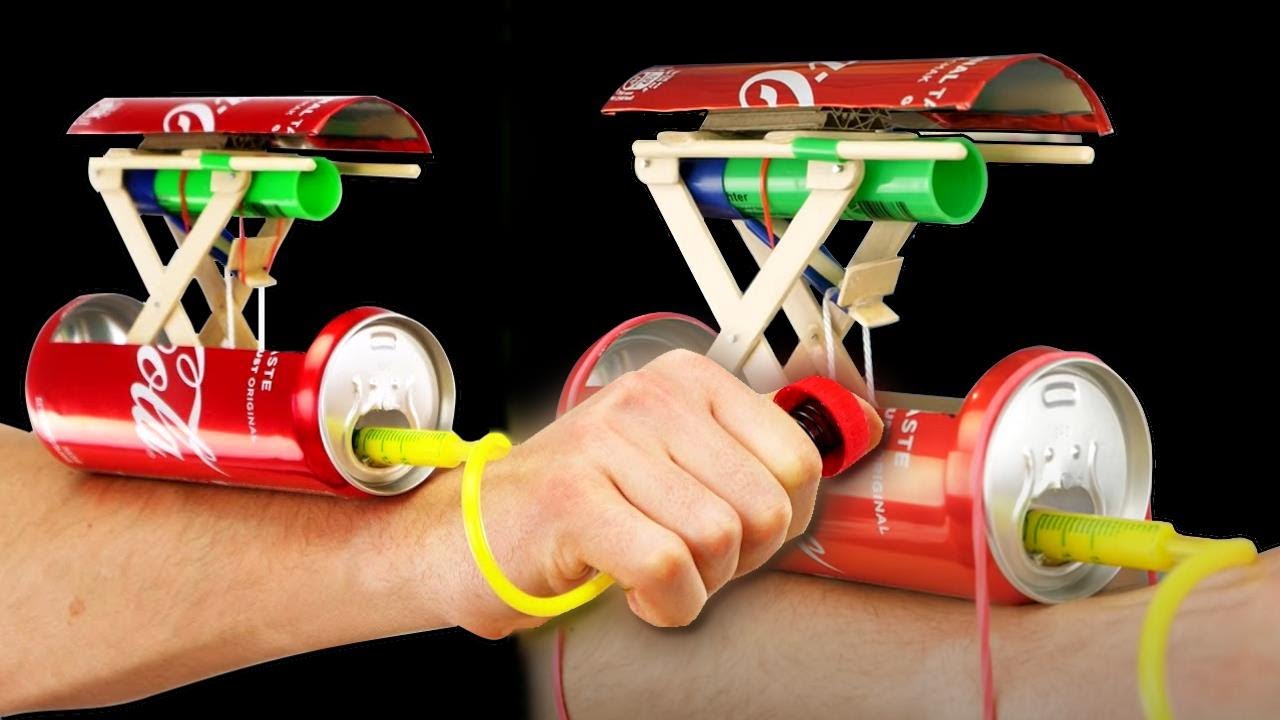 Lanzador Hidráulico con Lata de Refresco / DIY Hydraulic Launcher with Soda Can