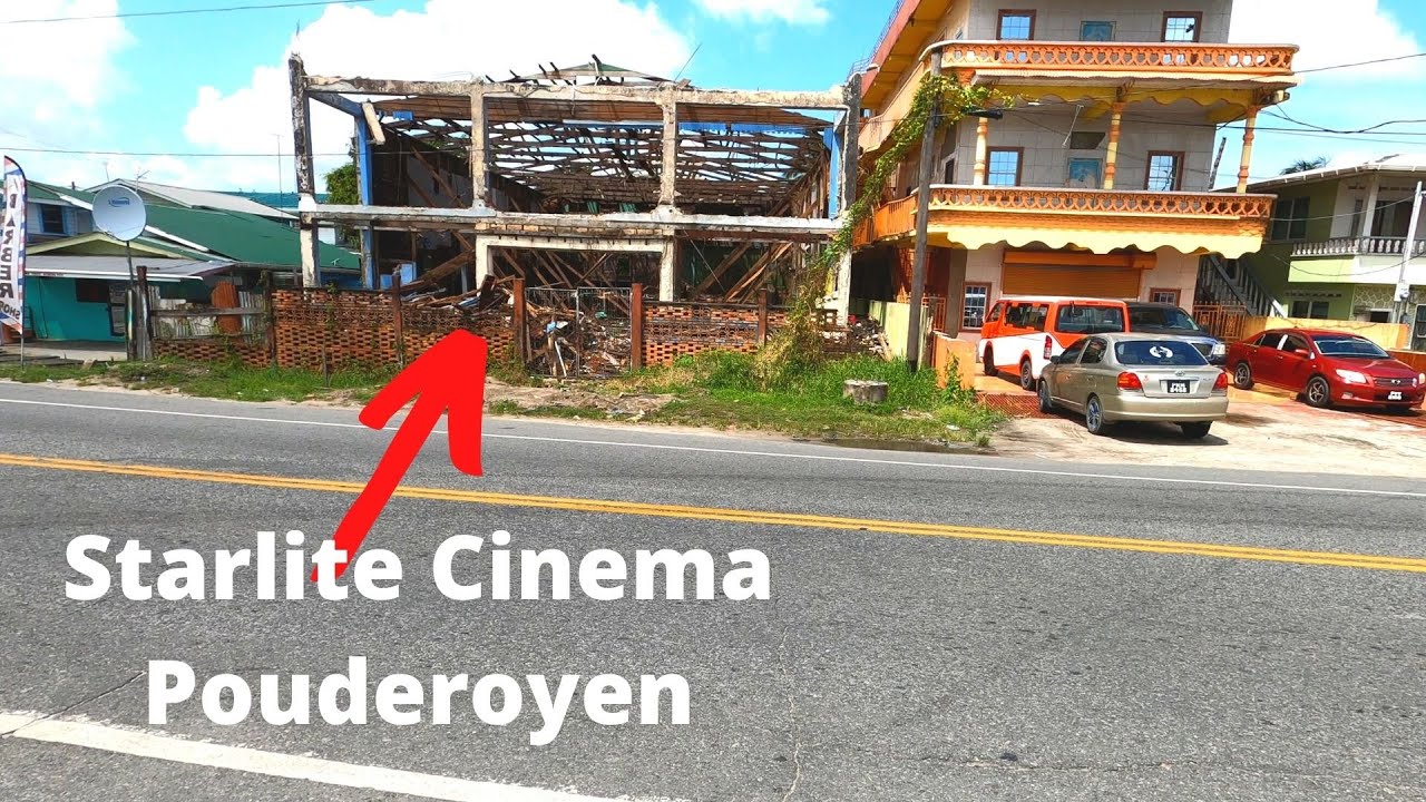 POUDEROYEN WALKING TOUR / DRONE VIEW ,  West Bank Demerara   / STARLITE CINEMA BREAKING DOWN.