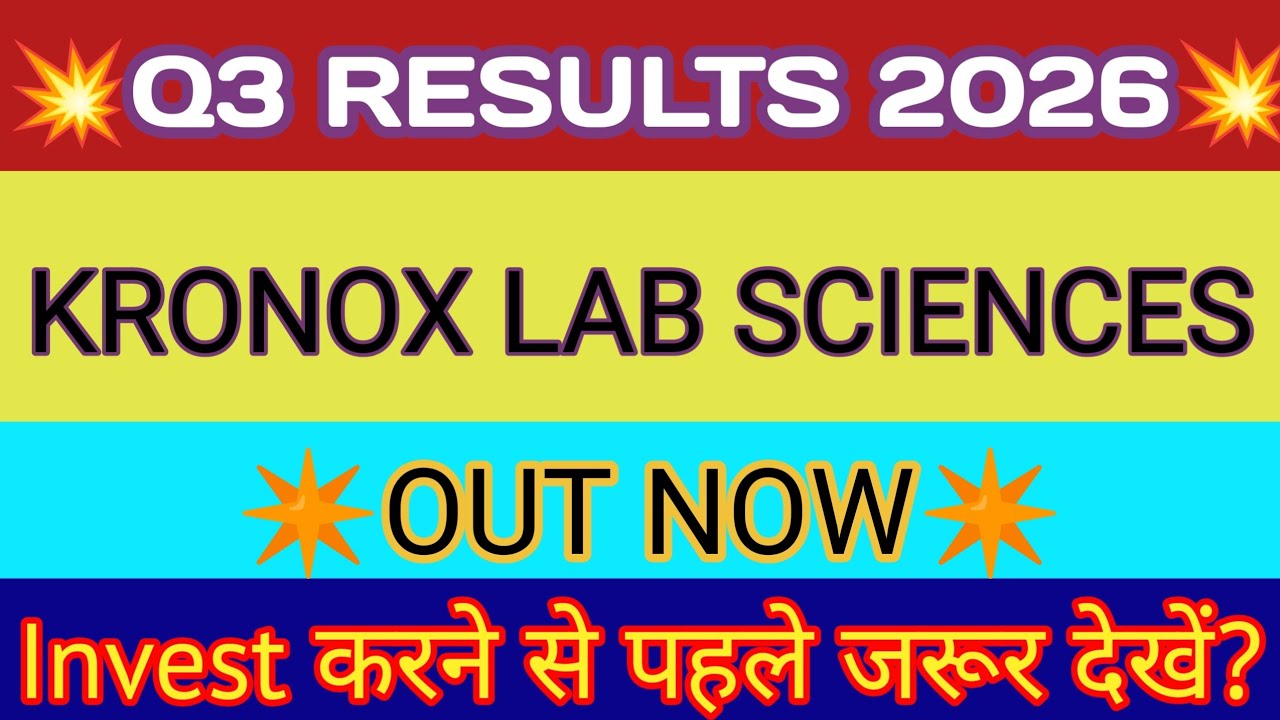 Kronox Lab Sciences Q3 Results 🔴 Kronox Results 🔴Kronox Lab Sciences Share Latest News 🔴Kronox Share
