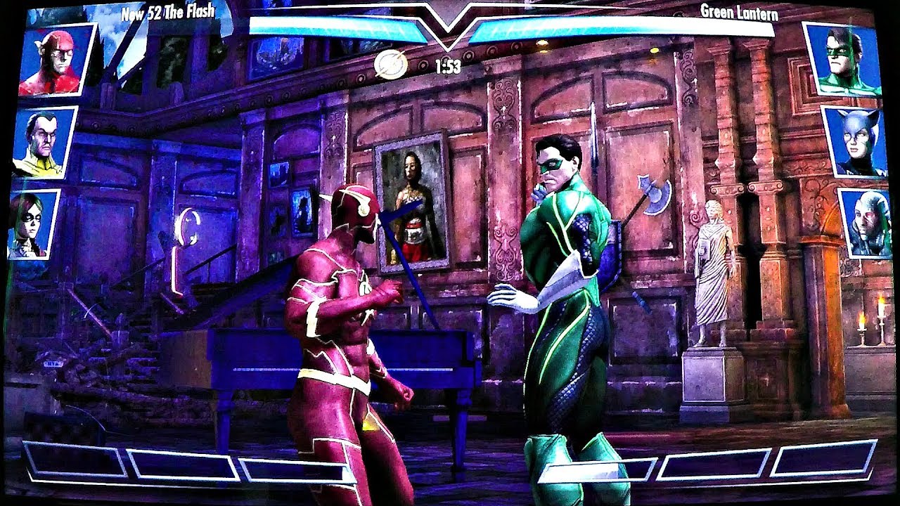 Давайте поиграем в аркадную игру Injustice Superherogame: Бэтмен, Супермен, Зелёный Фонарь, Флэш,...
