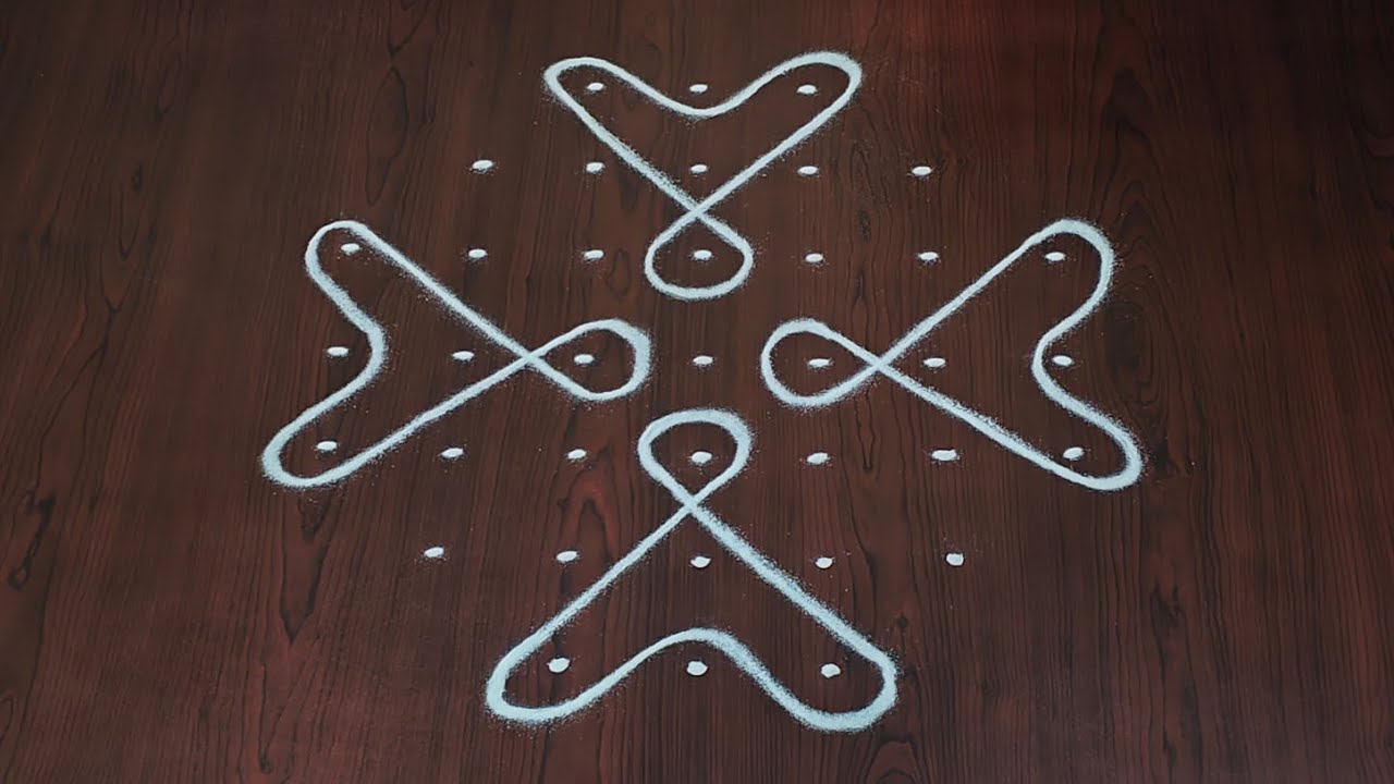 7&times;3dots melikala muggulu|easy rangoli|daily chukkala muggulu||sikku,kambhi,neli kolams|#Nice Rangoli