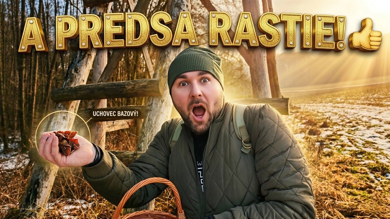 RAST&Uacute;! NA HUB&Aacute;CH V ZIME: Uchovec Bazov&yacute; (Jud&aacute;&scaron;ovo Ucho), Čaj a Fuet z Lidlu na Poľovn&iacute;ckom Posede!
