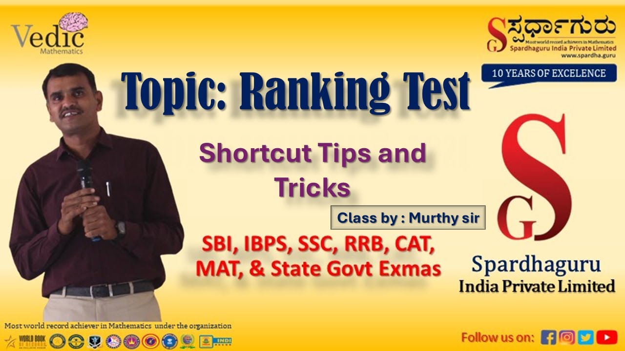 Spardhaguru | Murthy sir | shortcut | Tips and Tricks | Ranking Test