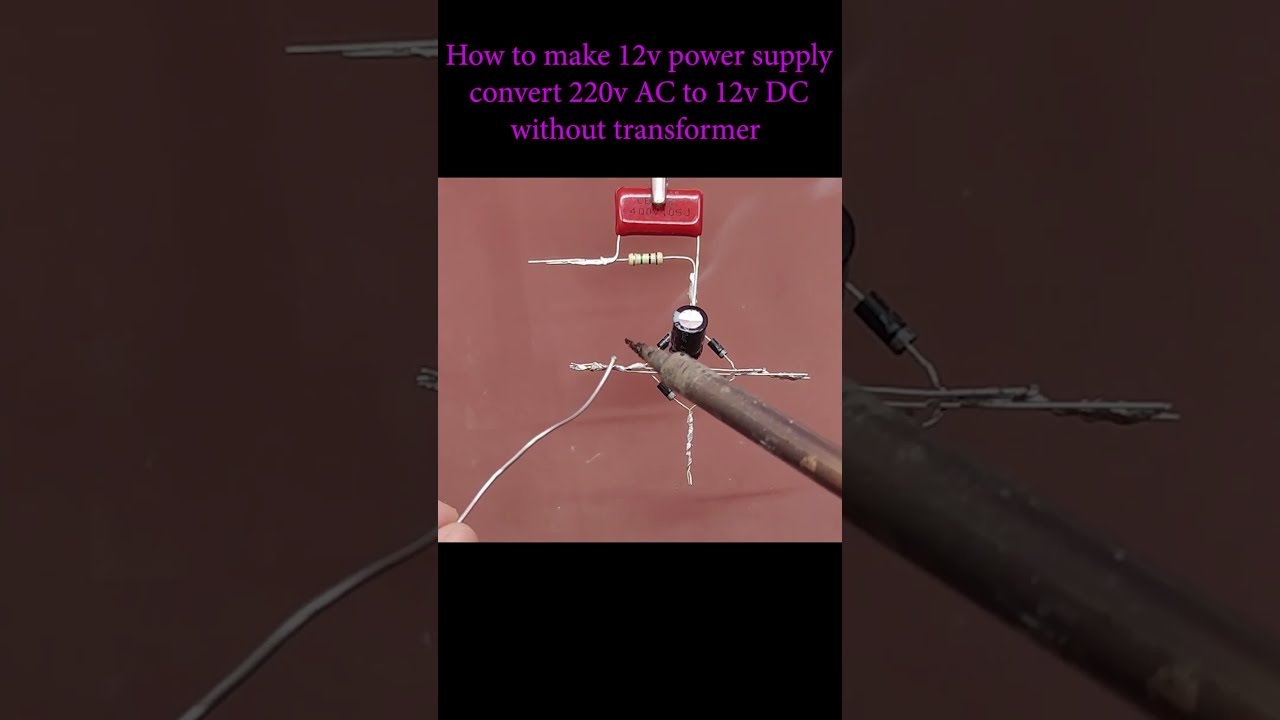 convert 220v AC to 12v DC | How to make 12v power supply | without transformer