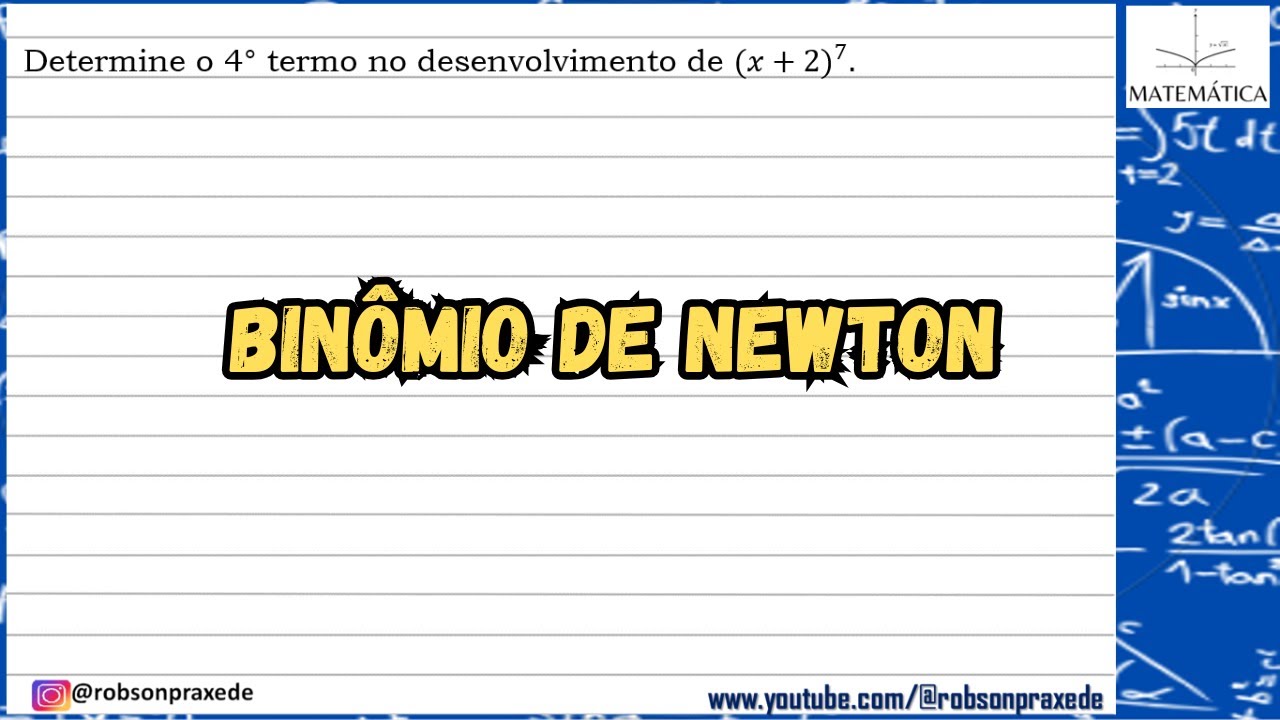 Determine o 4° termo no desenvolvimento de (𝑥+2)^7.
