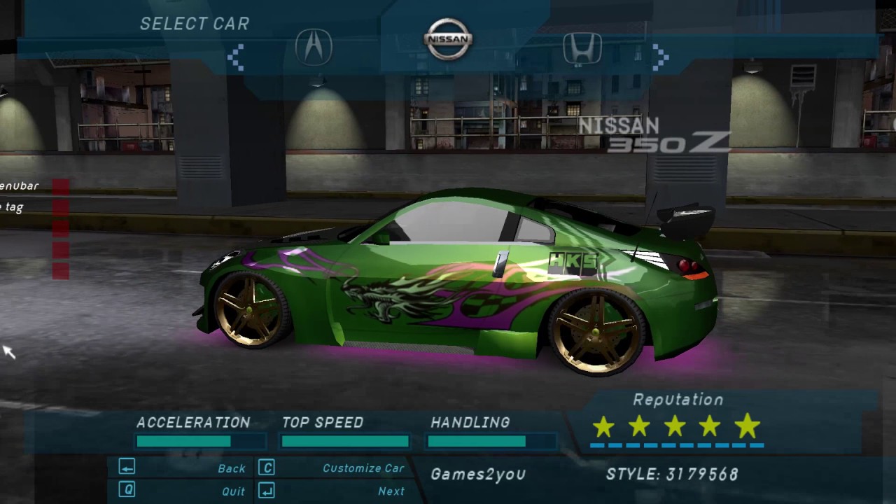Rachel's Car in NFS Underground 1 (HD)