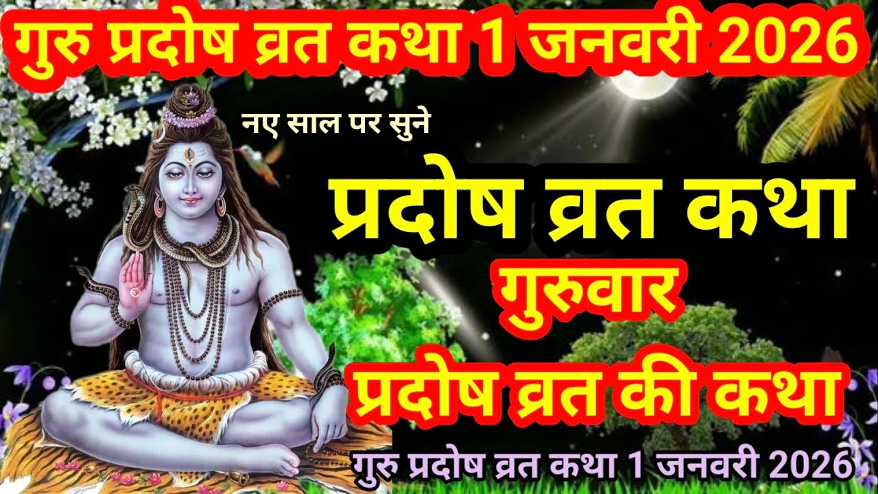 गुरु प्रदोष व्रत कथा 1 जनवरी 2026 / प्रदोष व्रत /Pradosh Vrat Katha / Guru Pradosh Vrat Ki Kahani