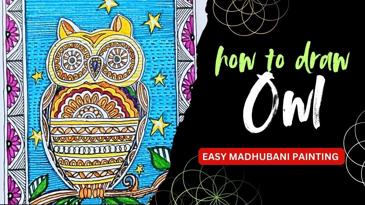Easy Owl Madhubani Painting