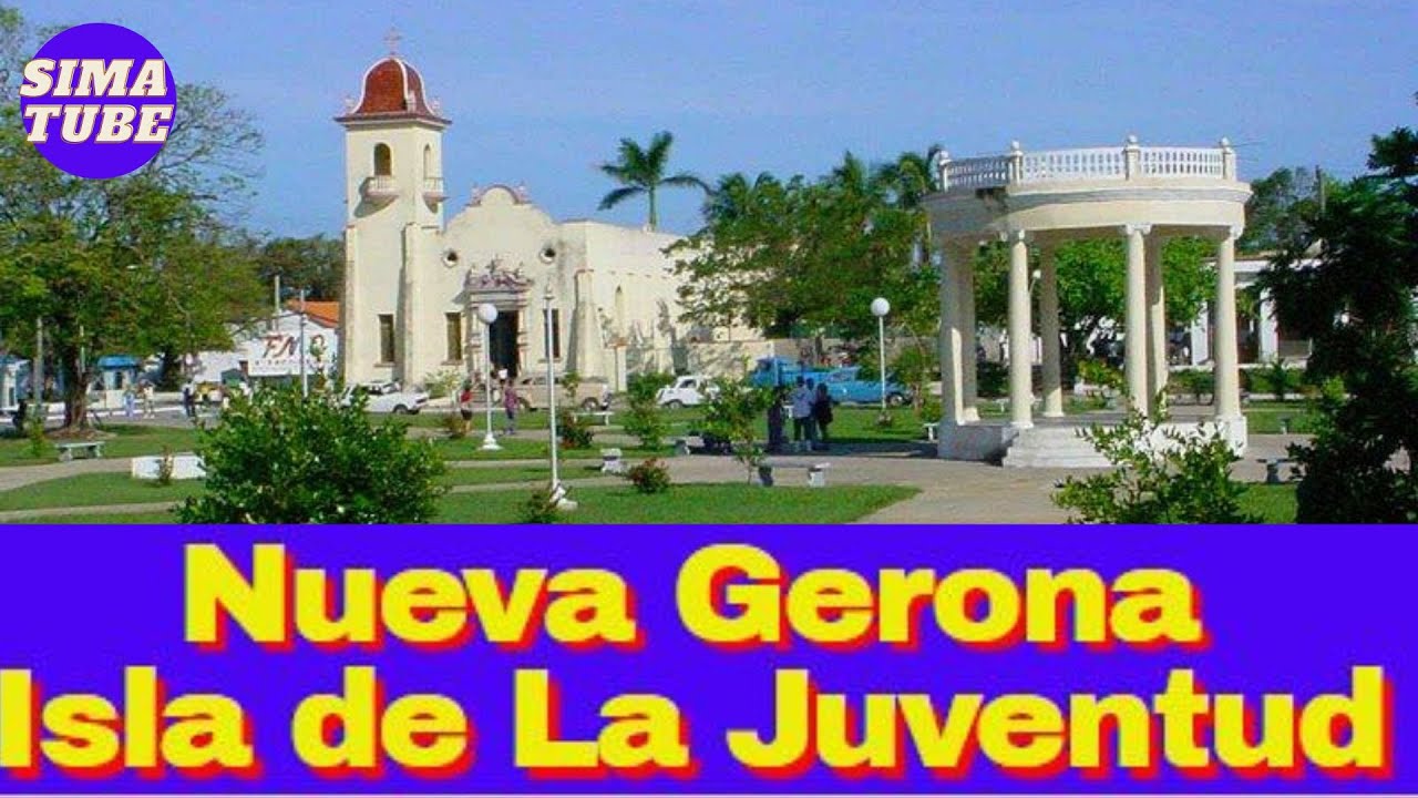 Cuba: Vista Calle Principal 41 de Nueva Gerona y el Parque Central del Cine Caribe.@simatube66