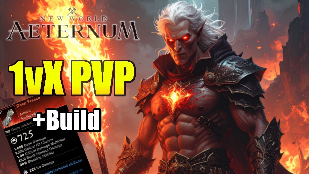 New World PVP - Mage Fire Staff Ice Gauntlet Gameplay + Build