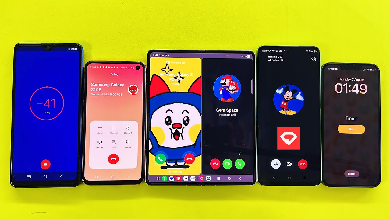 Dual Call Samsung Z Fold 3 / Galaxy S10e & Realme C67 Calling On Z Fold 3, Timer iPhone & Blackview