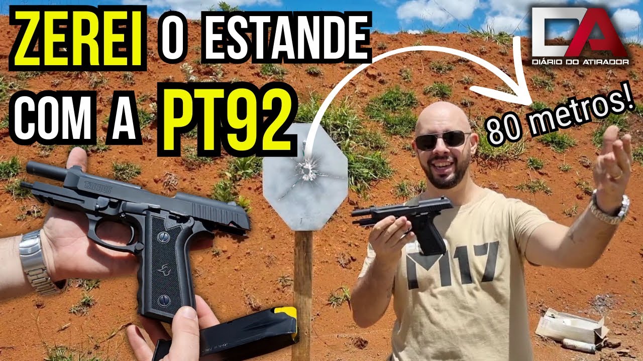 Taurus PT92 é Precisa? Desafio até 80 metros!