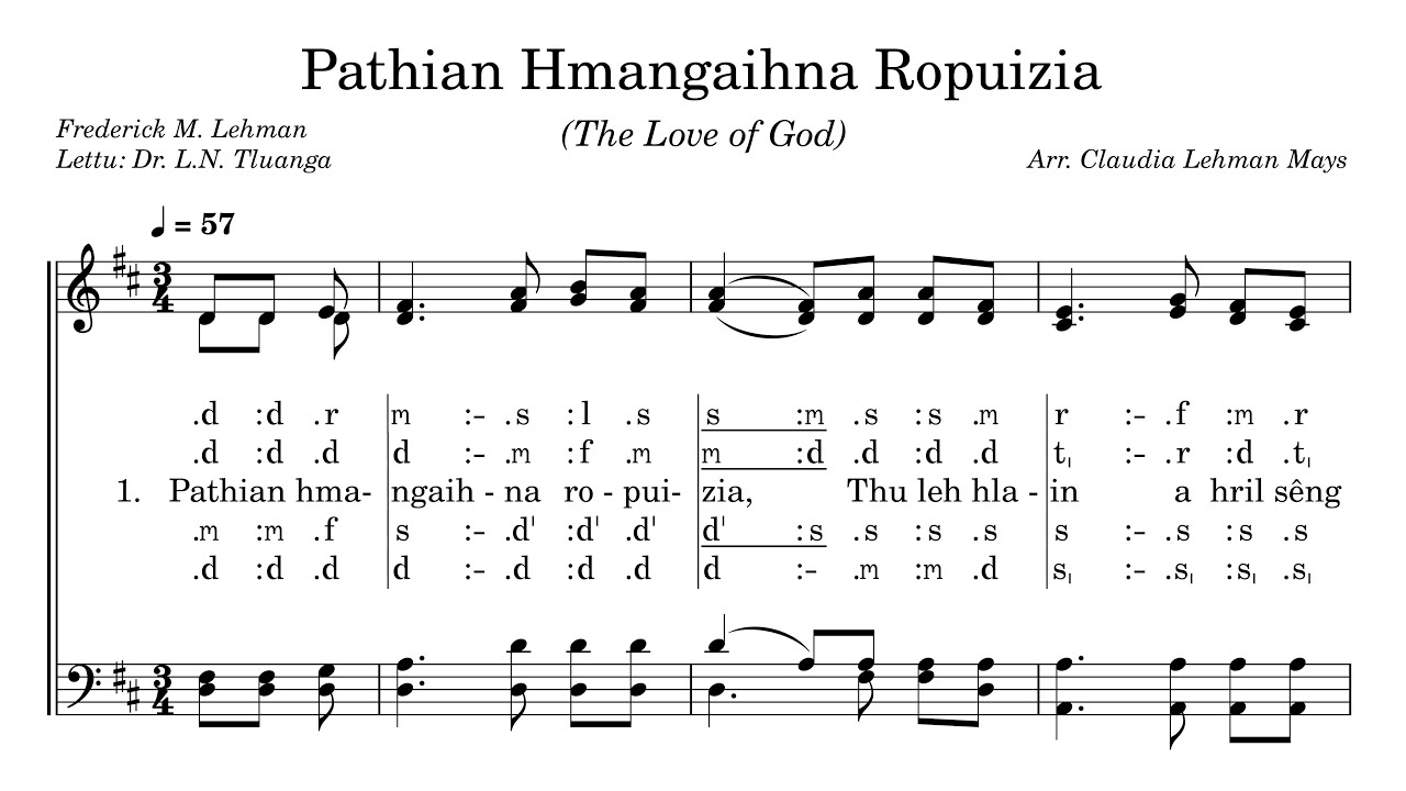 KHB 43 | Pathian Hmangaihna Ropuizia (The Love of God) | A Capella