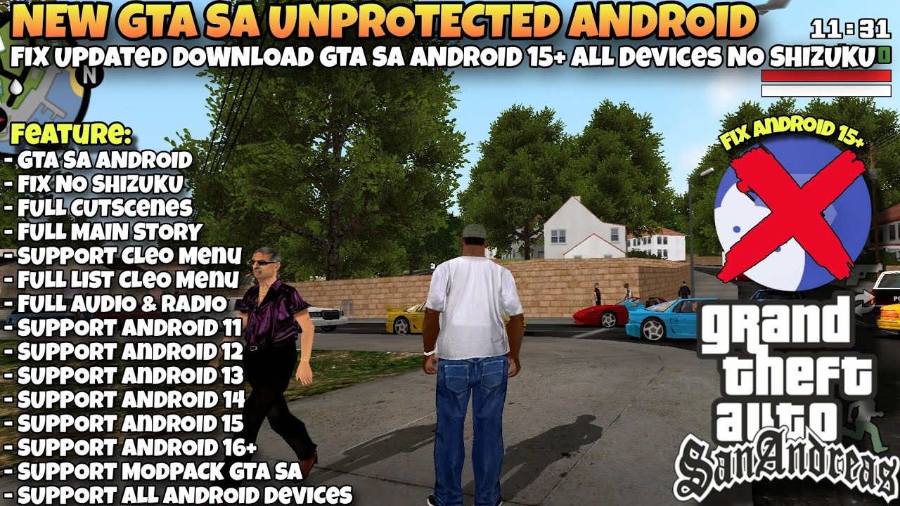 TUTORIAL LENGKAP GTA SAN ANDREAS ANDROID UNPROTECTED | CARA ATASI GTA SA ANDROID 15 TANPA SHIZUKU