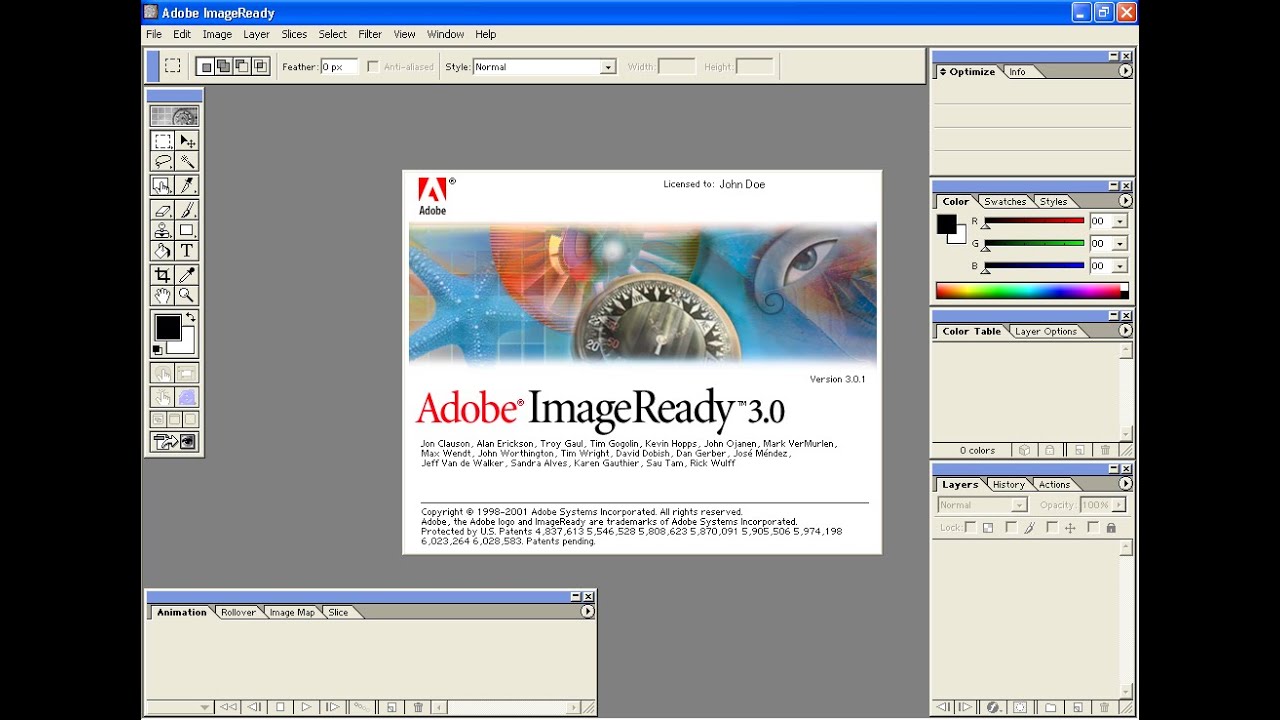 Adobe ImageReady 3.0 in 2000