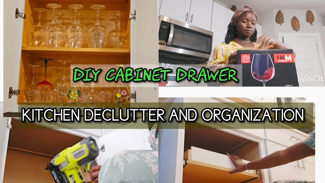 KITCHEN DECLUTTER AND ORGANIZATION. DIY MY KITCHEN CABINET DRAWER WITH ME 